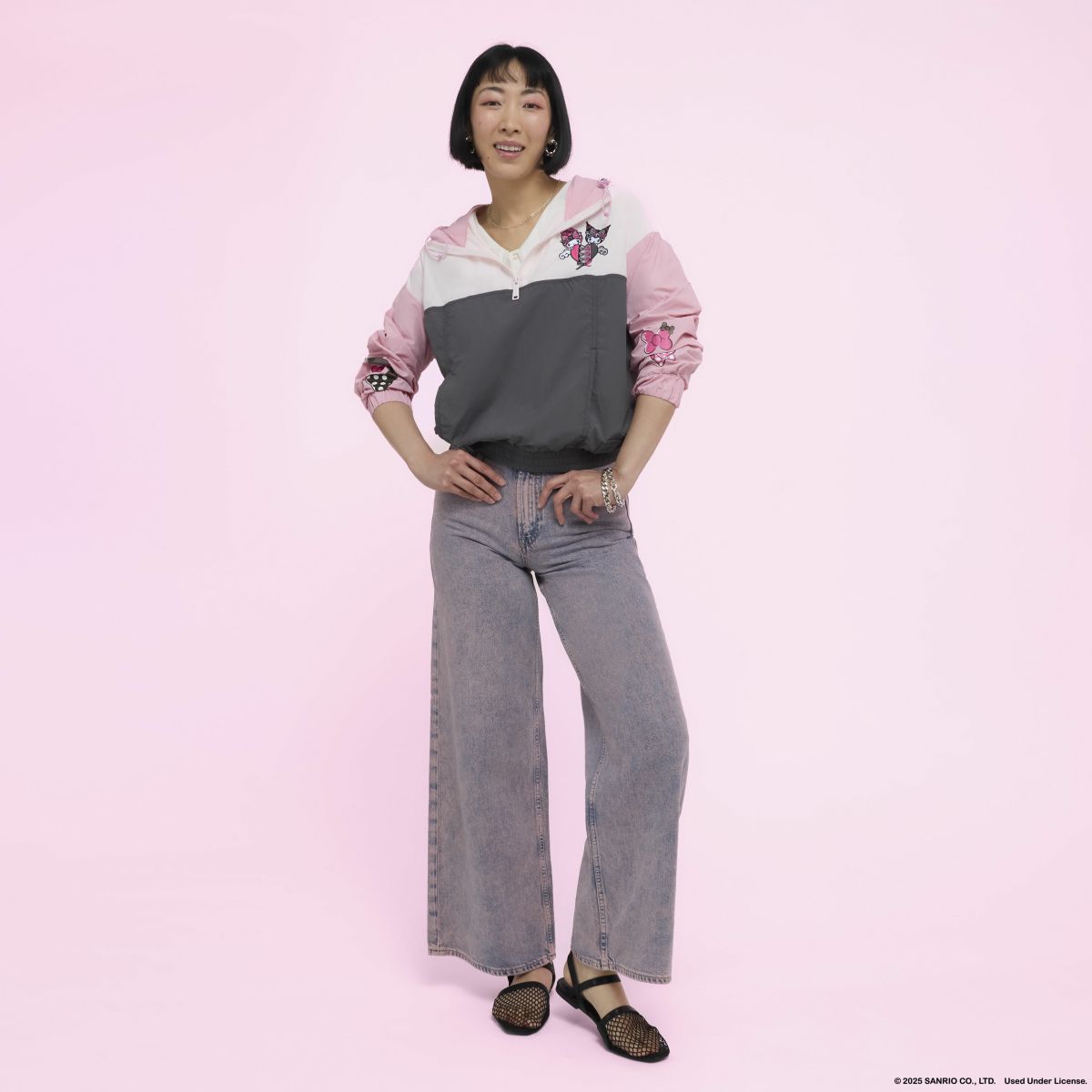 Sanrio My Melody & Kuromi Half-Zip Unisex Windbreaker Jacket