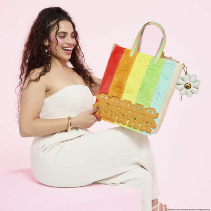 Classic Good Luck Trolls Plush Glitter Tote Crossbody Bag with Coin Bag