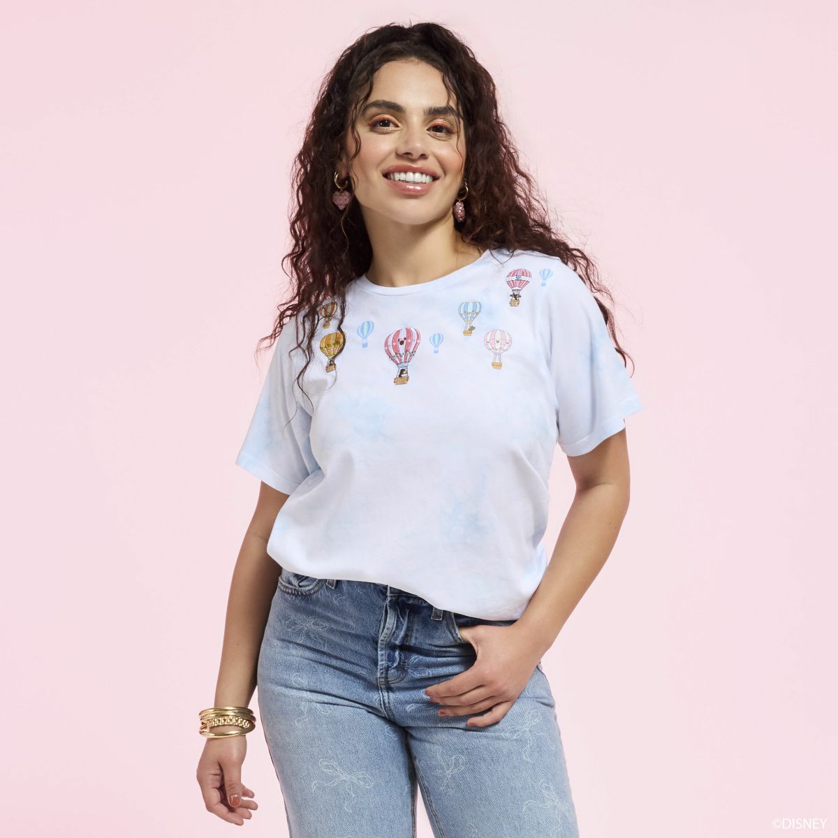 Mickey & Friends Hot Air Balloon Tie-Dye Swing Tee