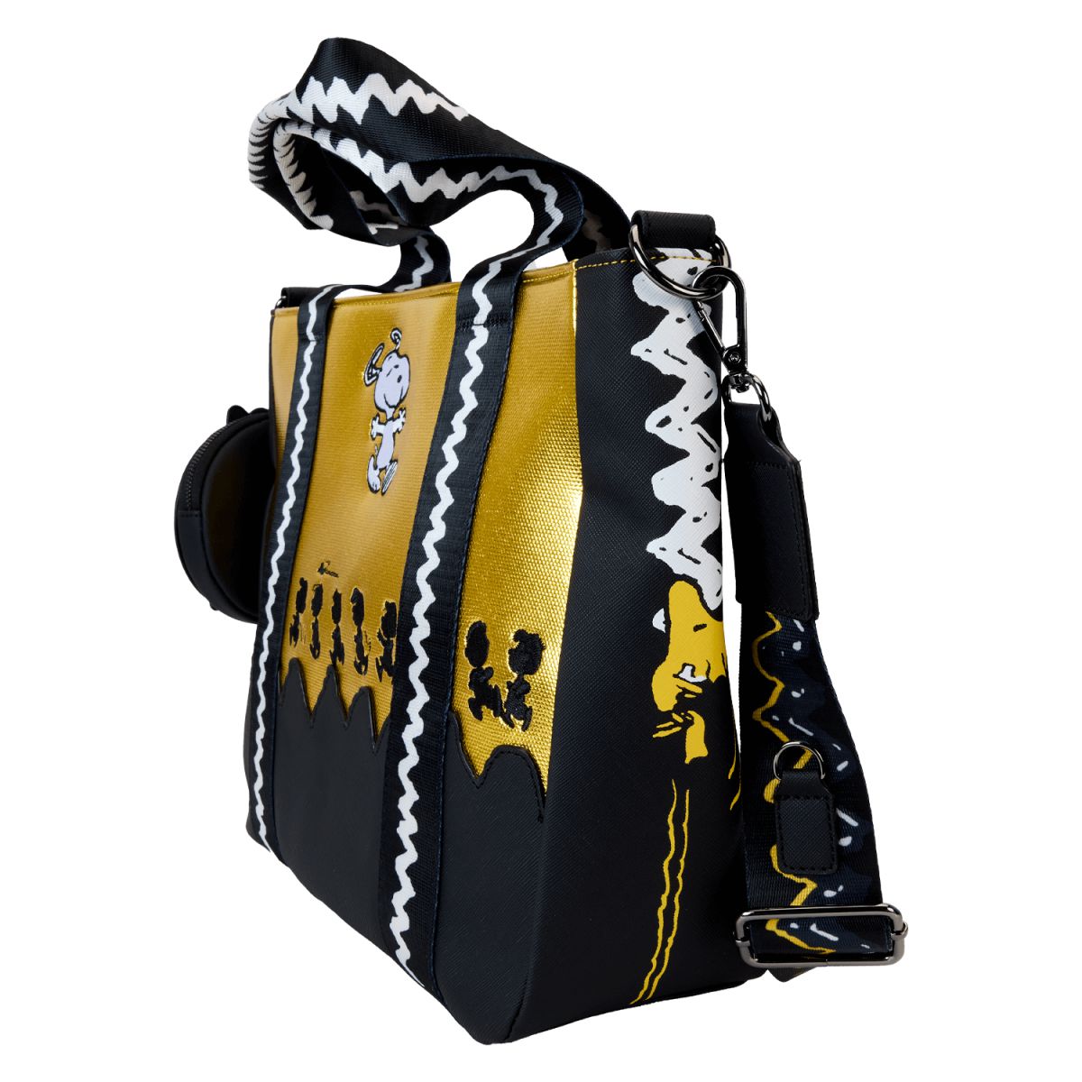 Peanuts 75th Anniversary Snoopy & Gang Tote Crossbody Bag With Coin Bag