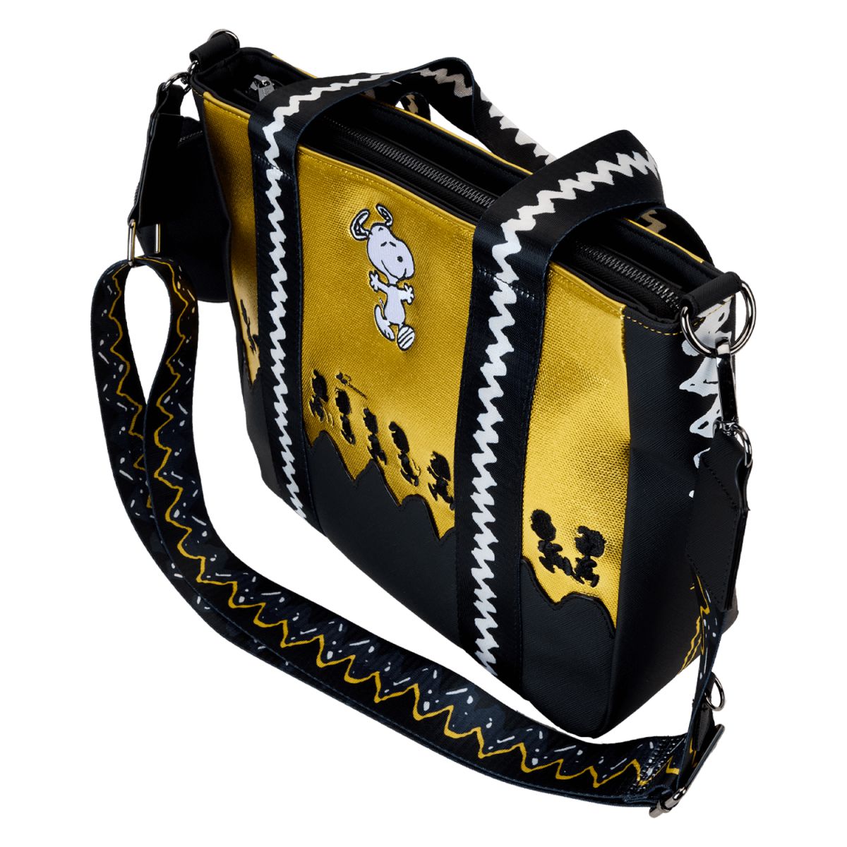 Peanuts 75th Anniversary Snoopy & Gang Tote Crossbody Bag With Coin Bag