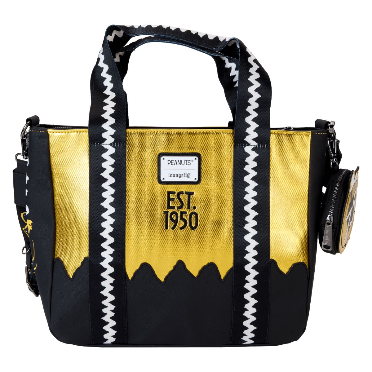 Peanuts 75th Anniversary Snoopy & Gang Tote Crossbody Bag With Coin Bag