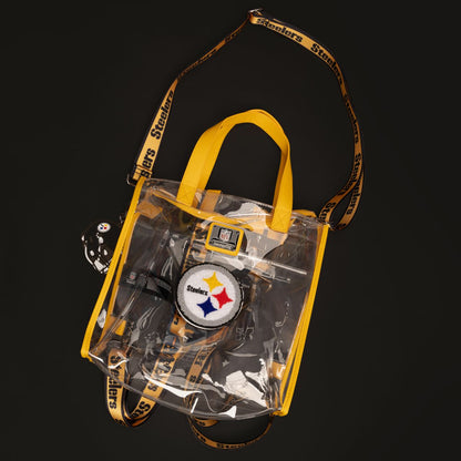 NFL Pittsburgh Steelers Clear Convertible Backpack & Tote Crossbody Stadium Bag