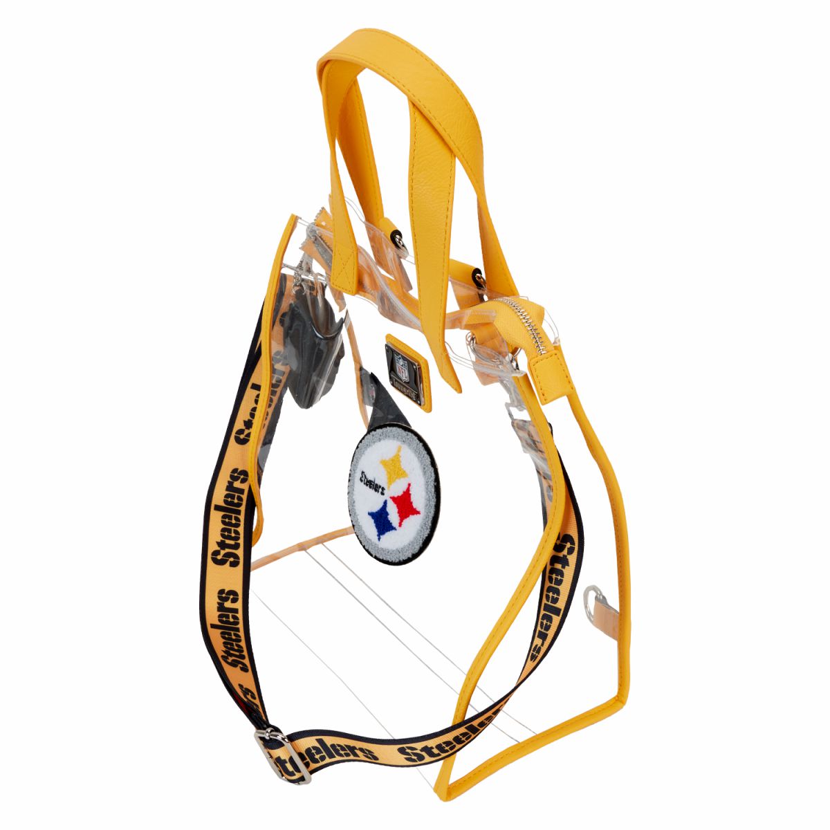 NFL Pittsburgh Steelers Clear Convertible Backpack & Tote Crossbody Stadium Bag