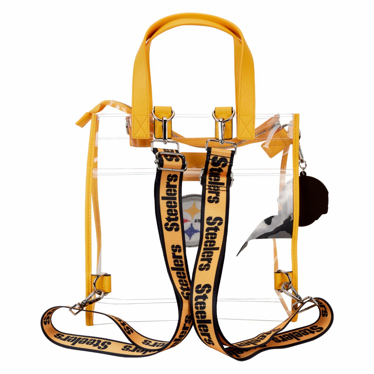 NFL Pittsburgh Steelers Clear Convertible Backpack & Tote Crossbody Stadium Bag