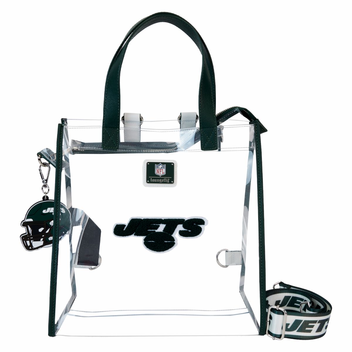 NFL New York Jets Clear Convertible Backpack & Tote Crossbody Stadium Bag