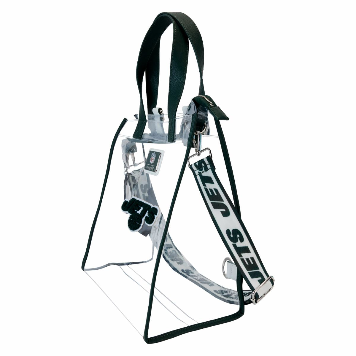 NFL New York Jets Clear Convertible Backpack & Tote Crossbody Stadium Bag