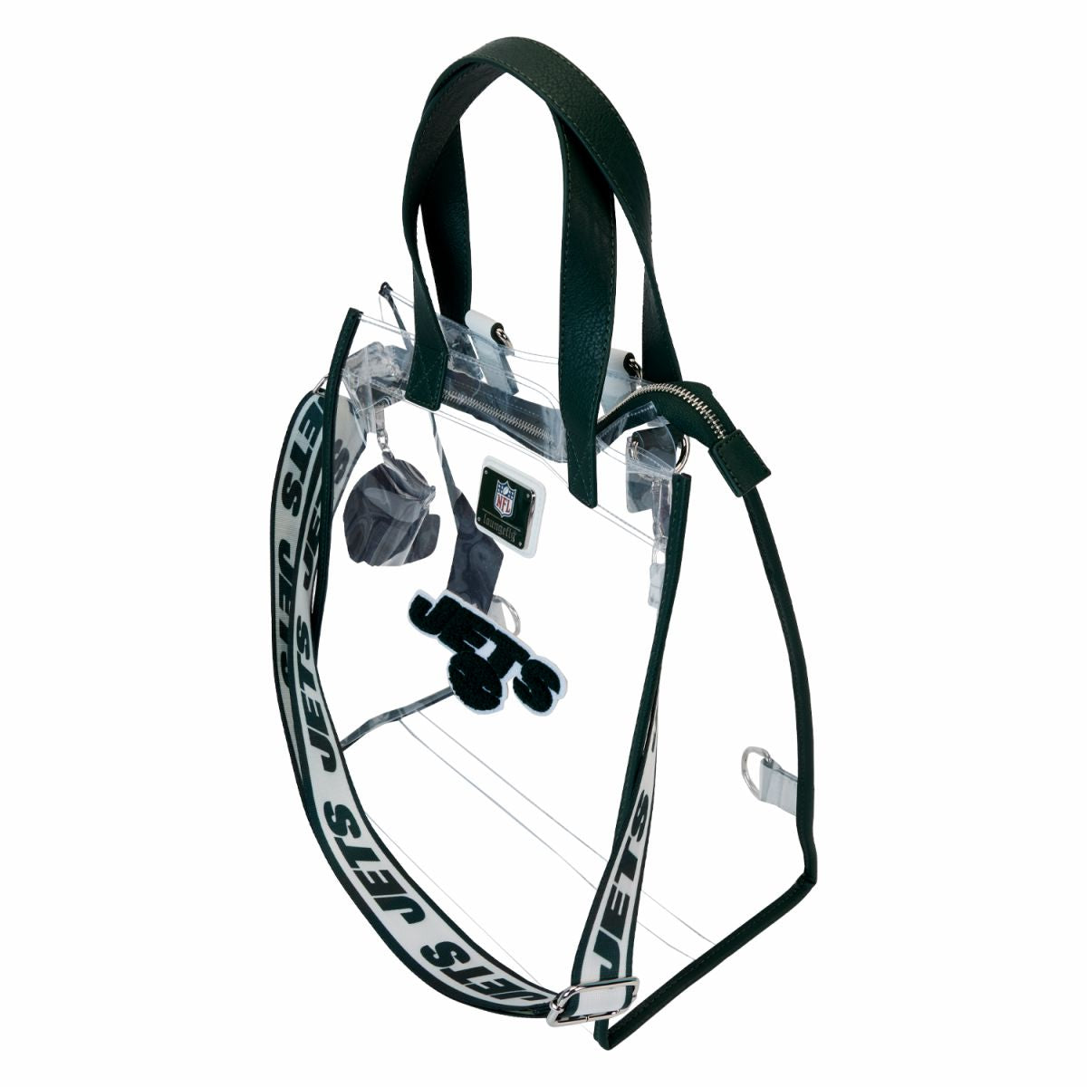 NFL New York Jets Clear Convertible Backpack & Tote Crossbody Stadium Bag