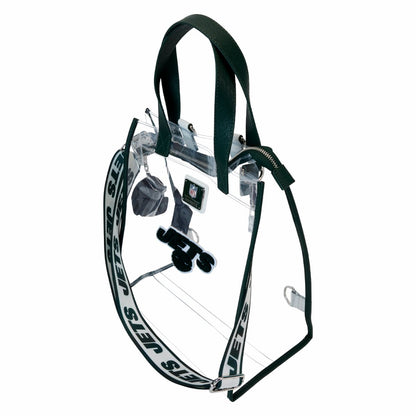 NFL New York Jets Clear Convertible Backpack & Tote Crossbody Stadium Bag