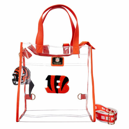 NFL Cincinnati Bengals Clear Convertible Backpack & Tote Crossbody Stadium Bag