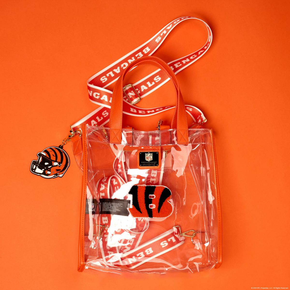 NFL Cincinnati Bengals Clear Convertible Backpack & Tote Crossbody Stadium Bag