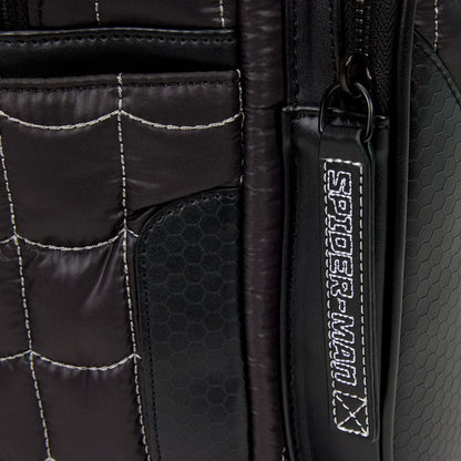 Spider-Man Black & White Suit Cosplay Quilted Full-Size Backpack