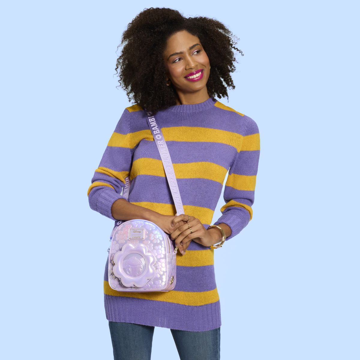 Bambi Iridescent Convertible Mini Backpack & Crossbody Bag