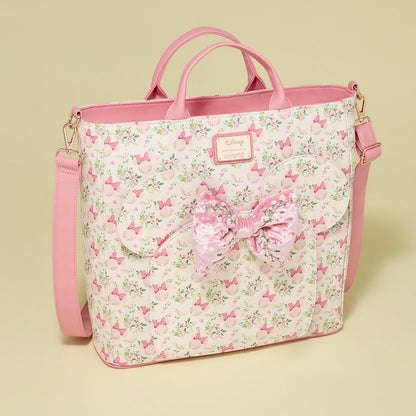 Minnie Mouse Floral All-Over Print Convertible Backpack & Tote Crossbody Bag