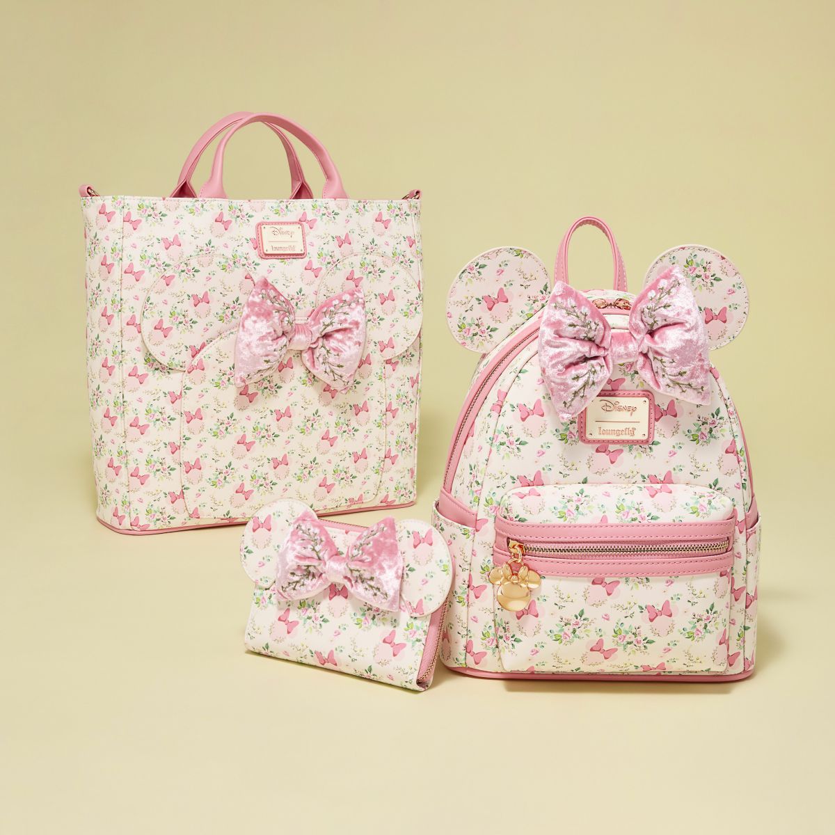 Minnie Mouse Floral All-Over Print Convertible Backpack & Tote Crossbody Bag