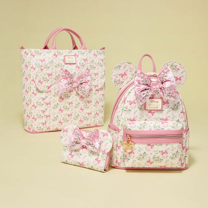 Minnie Mouse Floral All-Over Print Convertible Backpack & Tote Crossbody Bag
