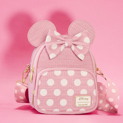 Minnie Mouse Woven Texture Convertible Mini Backpack & Crossbody Bag