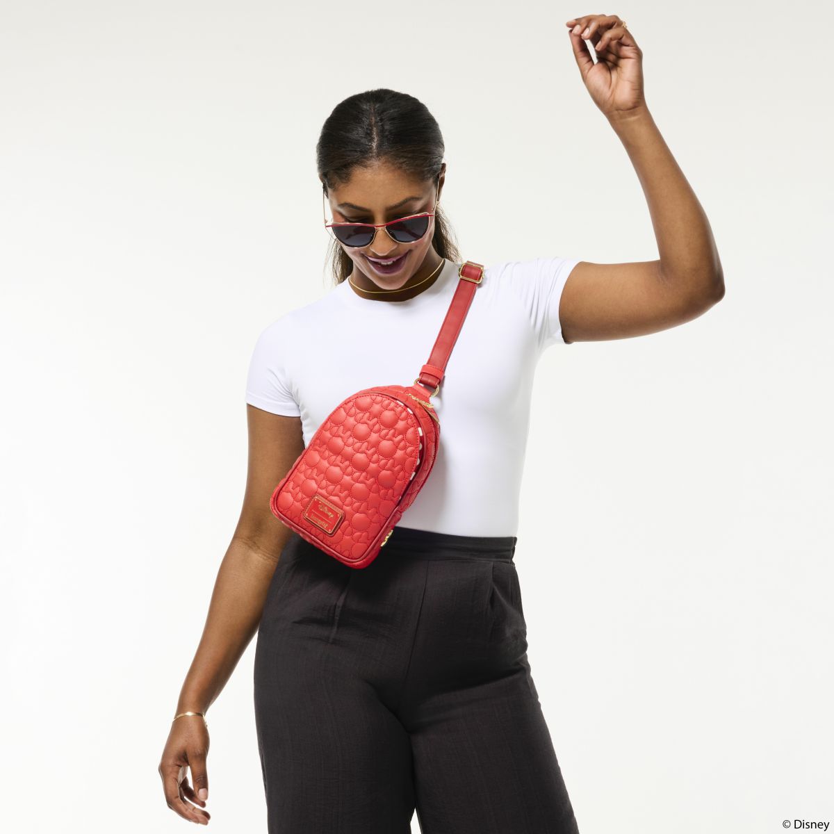 Minnie Mouse Silhouette All-Over Print Sling Crossbody Bag