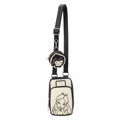 Alice in Wonderland Cell Phone Sling Crossbody Bag with Coin Bag