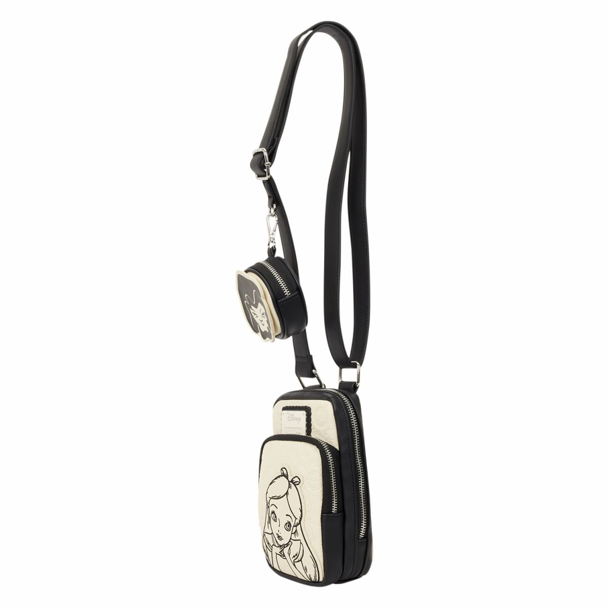 Alice in Wonderland Cell Phone Sling Crossbody Bag with Coin Bag