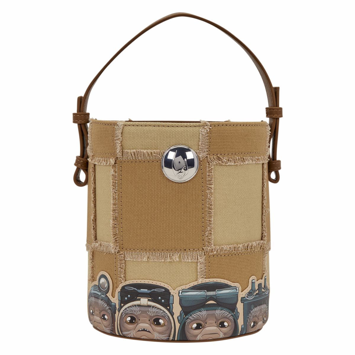 The Mandalorian Grogu & Anzellan Drawstring Bucket Crossbody Bag with Coin Bag