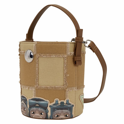 The Mandalorian Grogu & Anzellan Drawstring Bucket Crossbody Bag with Coin Bag