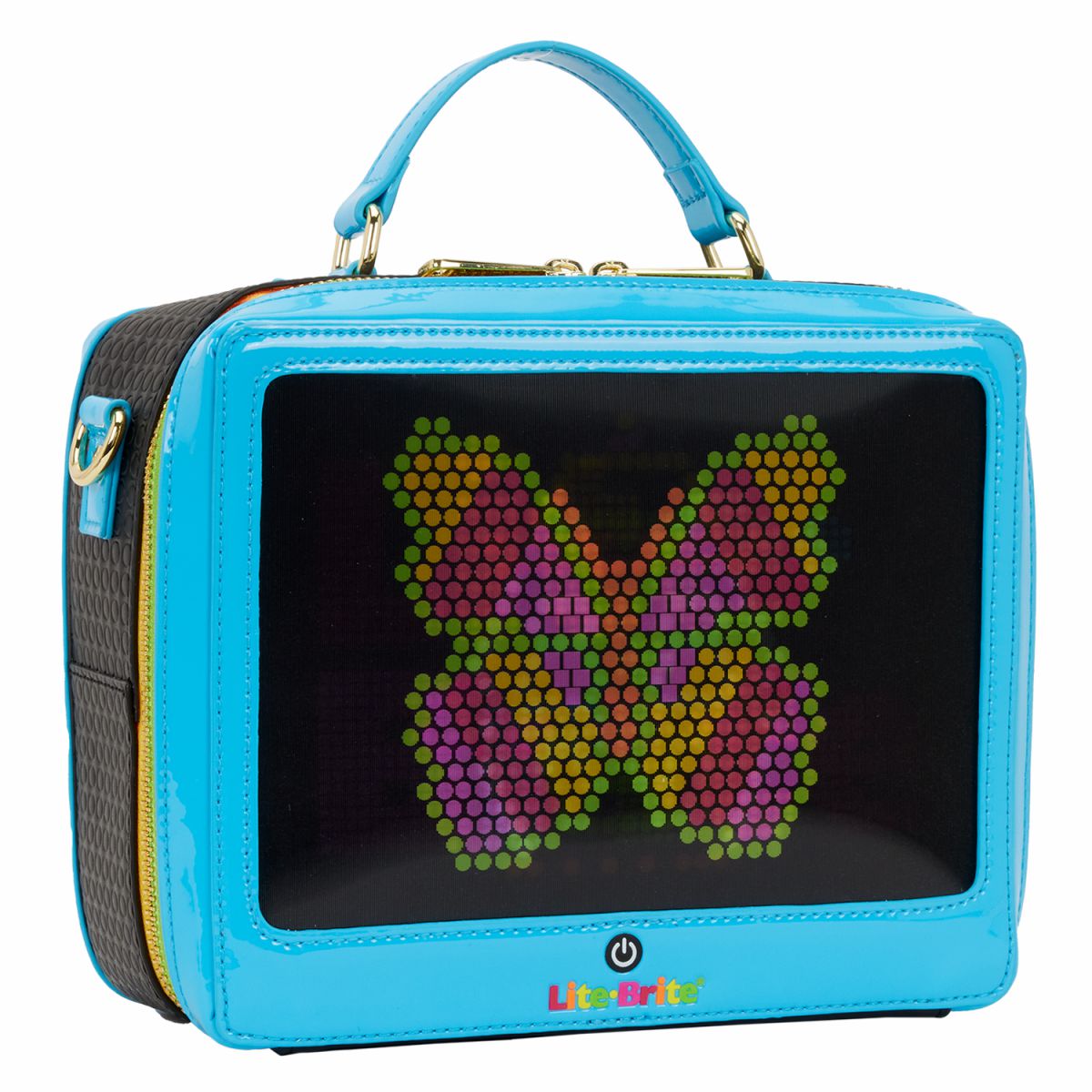 Lite-Brite Lenticular Glow Crossbody Bag with Coin Bag