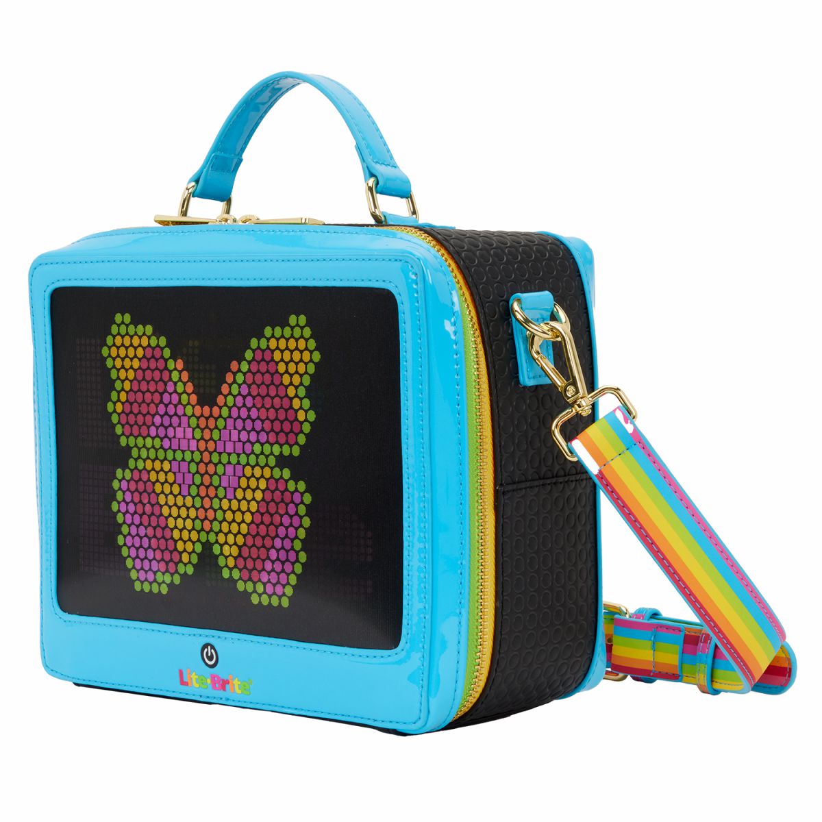 Lite-Brite Lenticular Glow Crossbody Bag with Coin Bag