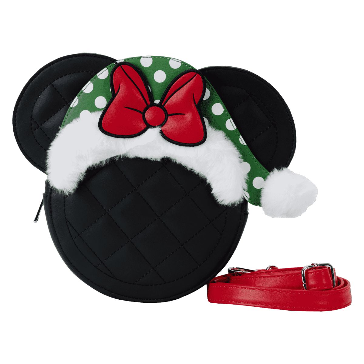 Minnie Mouse Polka Dot Santa Hat Quilted Crossbody Bag