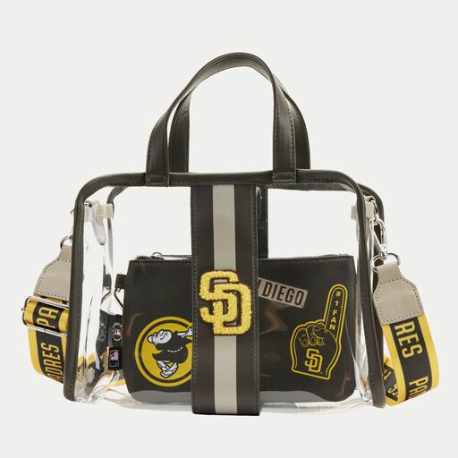 MLB SD Padres Clear Tote Crossbody Stadium Bag with Pouch