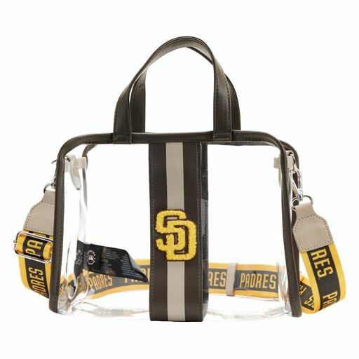 MLB SD Padres Clear Tote Crossbody Stadium Bag with Pouch