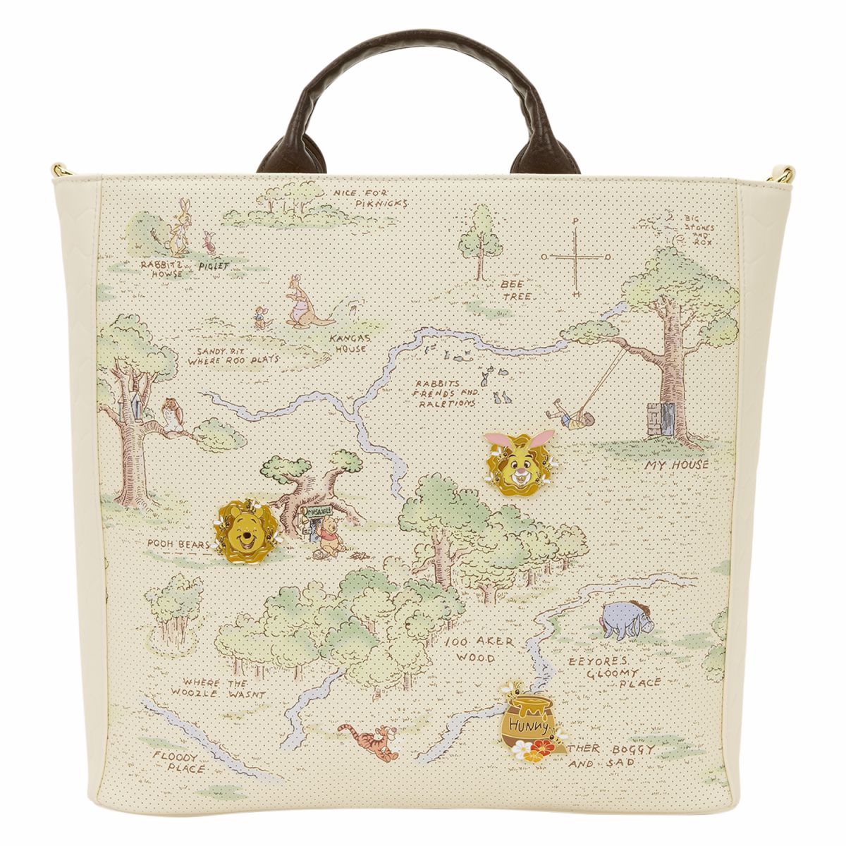 Winnie the Pooh Hundred Acre Wood Tote Pin Trader Crossbody Bag