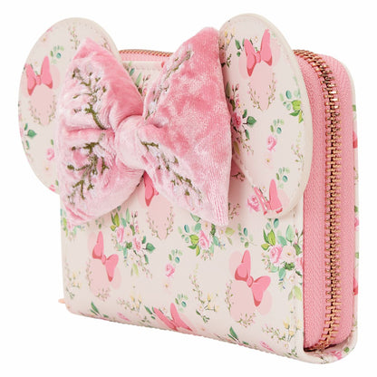Minnie Mouse Floral All-Over Print Zip Around Wallet