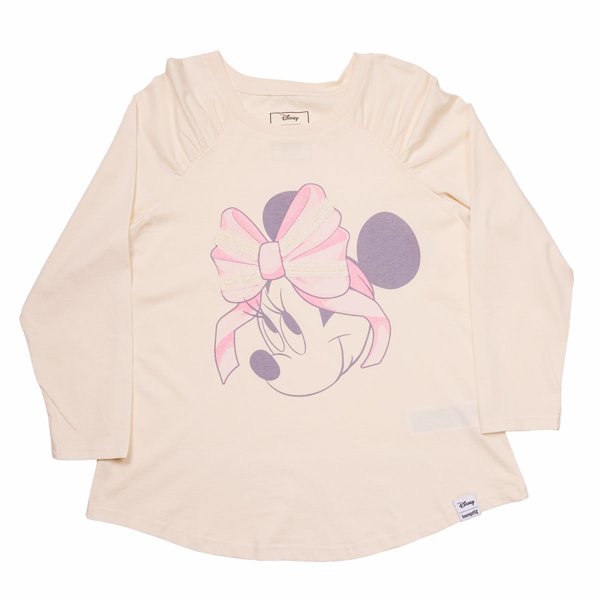 Minnie Mouse Lace Detail Unisex Raglan Tee