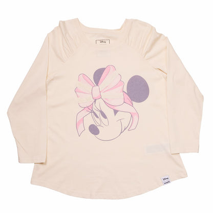 Minnie Mouse Lace Detail Unisex Raglan Tee