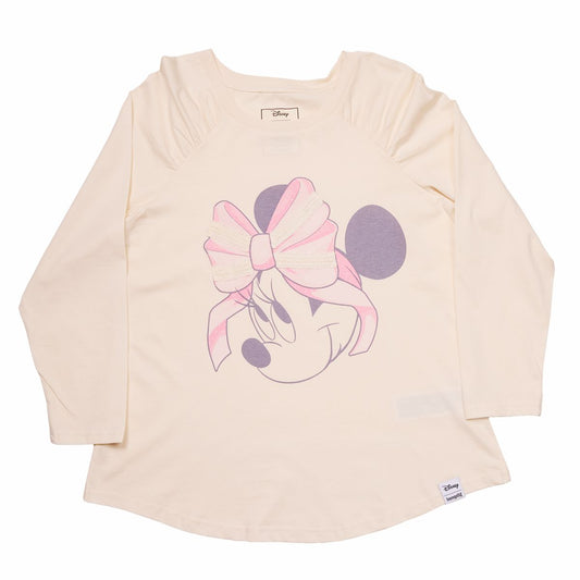Minnie Mouse Lace Detail Unisex Raglan Tee