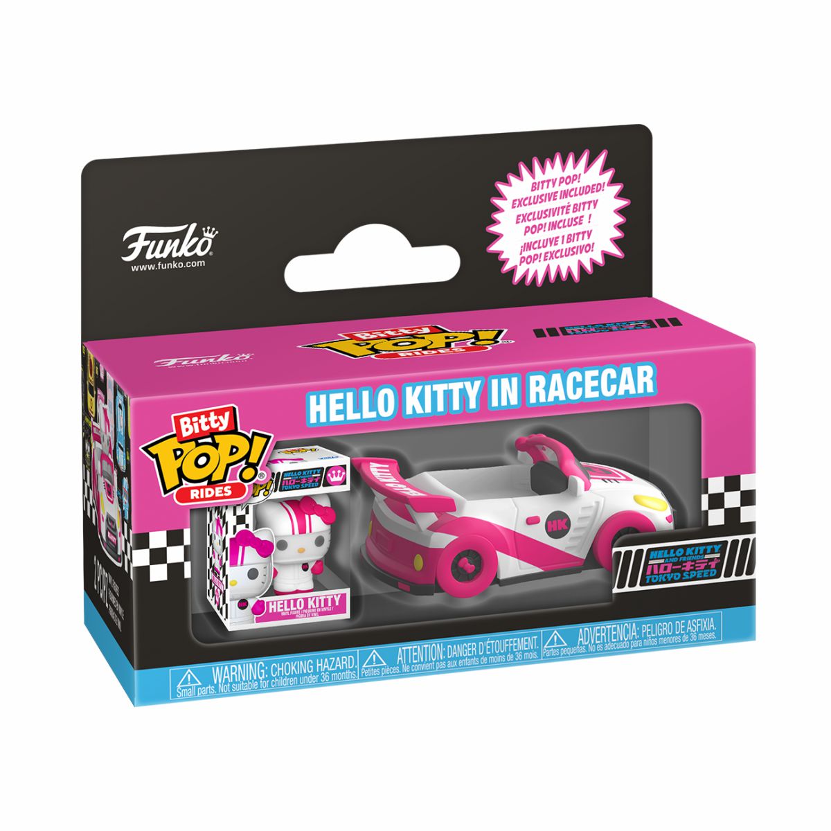 Bitty Pop! Rides Hello Kitty in Racecar